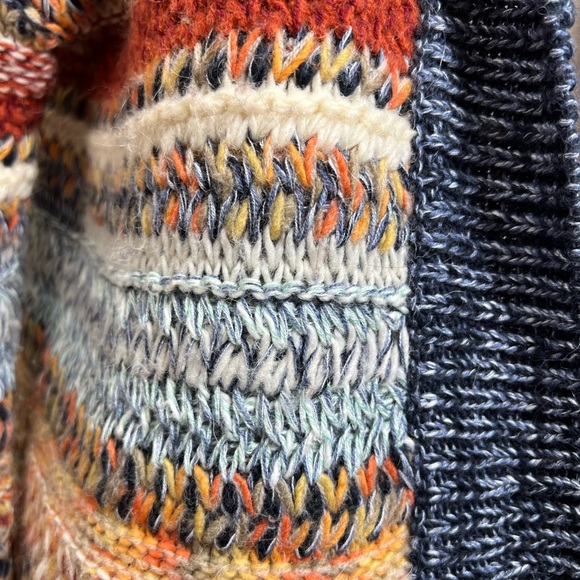 Knitted & Knotted Anthro beautiful multicolor open front sweater cardigan small - Picture 9 of 11